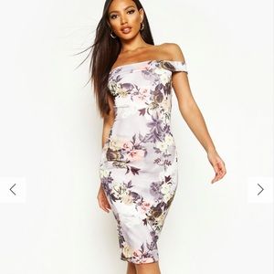 Off the shoulder floral midi dress